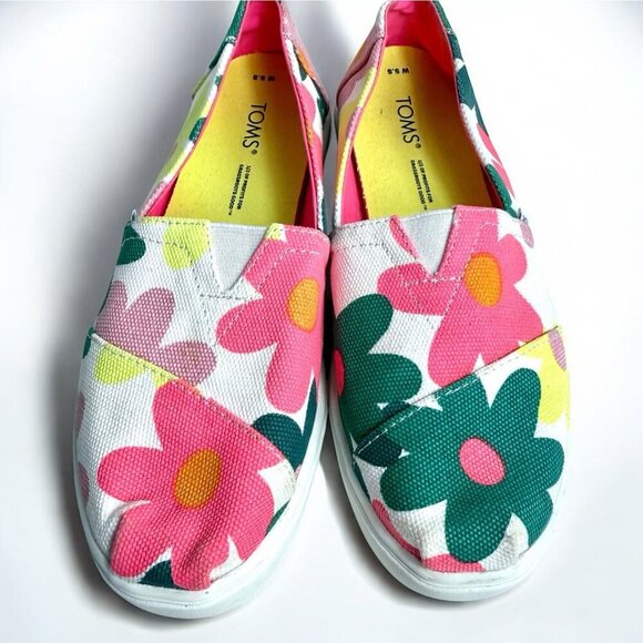 Toms Shoes - TOMS Women's Floral Canvas Slip On Shoes Size 5.5